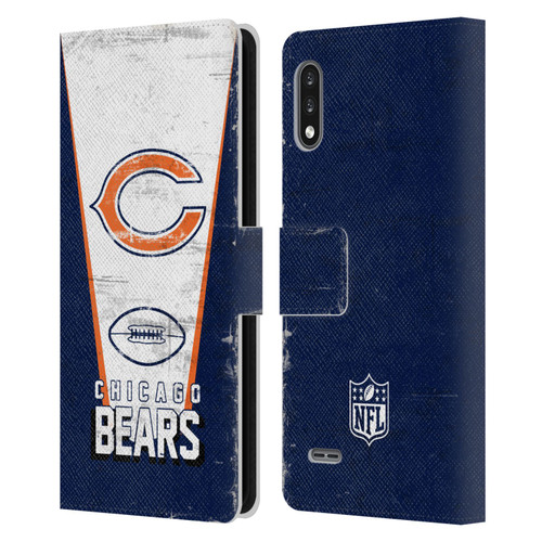 NFL Chicago Bears Logo Art Banner Leather Book Wallet Case Cover For LG K22
