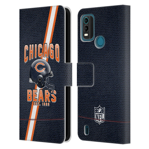 NFL Chicago Bears Logo Art Football Stripes Leather Book Wallet Case Cover For Nokia G11 Plus