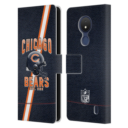 NFL Chicago Bears Logo Art Football Stripes Leather Book Wallet Case Cover For Nokia C21
