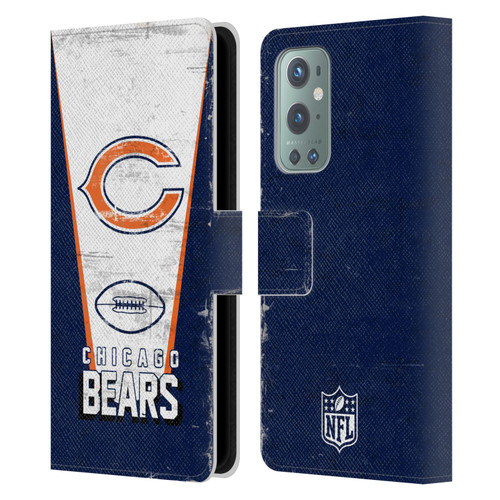 NFL Chicago Bears Logo Art Banner Leather Book Wallet Case Cover For OnePlus 9