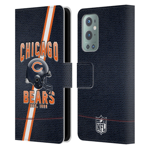 NFL Chicago Bears Logo Art Football Stripes Leather Book Wallet Case Cover For OnePlus 9
