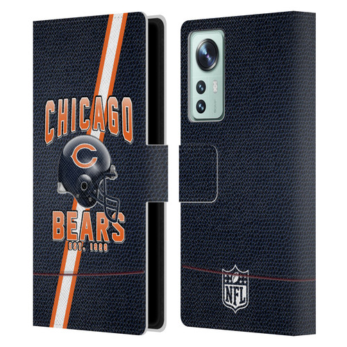 NFL Chicago Bears Logo Art Football Stripes Leather Book Wallet Case Cover For Xiaomi 12