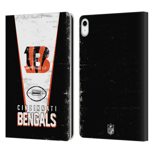 NFL Cincinnati Bengals Logo Art Banner Leather Book Wallet Case Cover For Apple iPad 10.9 (2022)