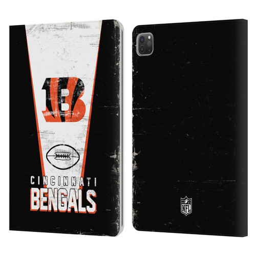 NFL Cincinnati Bengals Logo Art Banner Leather Book Wallet Case Cover For Apple iPad Pro 11 2020 / 2021 / 2022