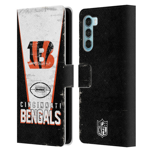 NFL Cincinnati Bengals Logo Art Banner Leather Book Wallet Case Cover For Motorola Edge S30 / Moto G200 5G