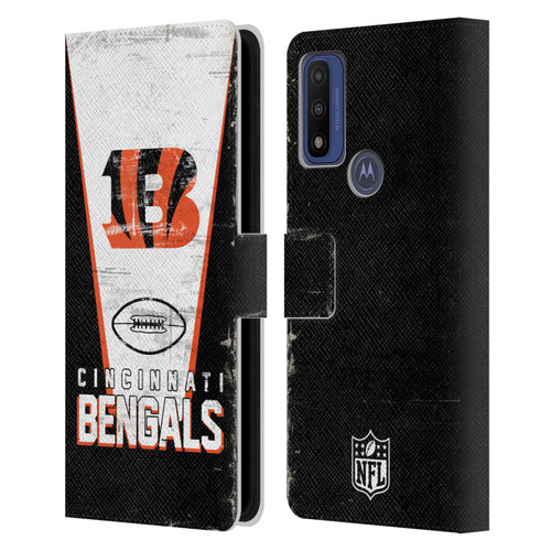 NFL Cincinnati Bengals Logo Art Banner Leather Book Wallet Case Cover For Motorola G Pure