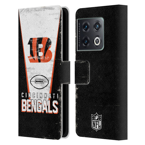 NFL Cincinnati Bengals Logo Art Banner Leather Book Wallet Case Cover For OnePlus 10 Pro