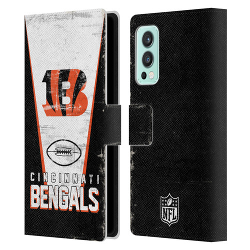 NFL Cincinnati Bengals Logo Art Banner Leather Book Wallet Case Cover For OnePlus Nord 2 5G