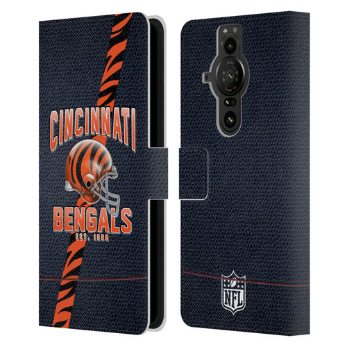 NFL Cincinnati Bengals Logo Art Football Stripes Leather Book Wallet Case Cover For Sony Xperia Pro-I