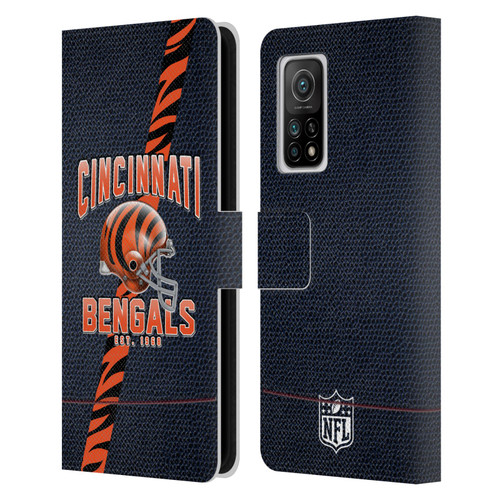 NFL Cincinnati Bengals Logo Art Football Stripes Leather Book Wallet Case Cover For Xiaomi Mi 10T 5G