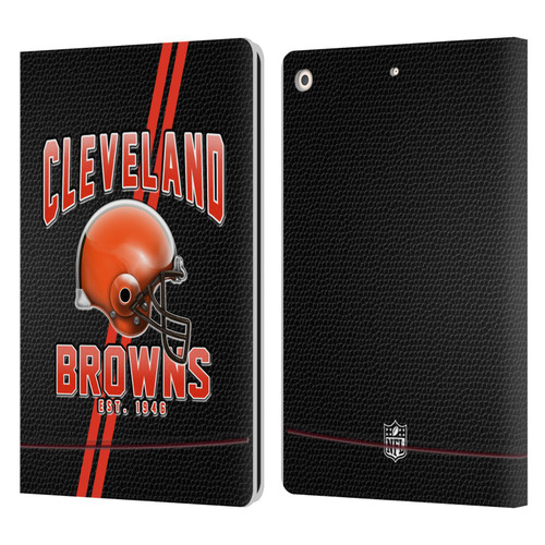 NFL Cleveland Browns Logo Art Football Stripes Leather Book Wallet Case Cover For Apple iPad 10.2 2019/2020/2021