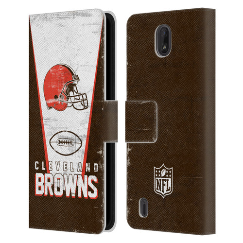 NFL Cleveland Browns Logo Art Banner Leather Book Wallet Case Cover For Nokia C01 Plus/C1 2nd Edition