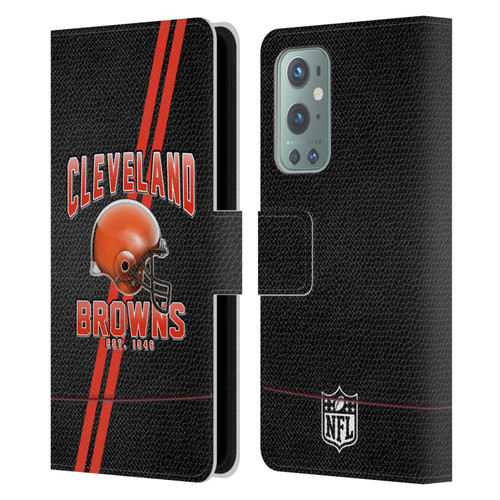 NFL Cleveland Browns Logo Art Football Stripes Leather Book Wallet Case Cover For OnePlus 9