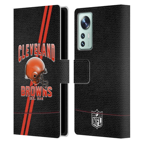 NFL Cleveland Browns Logo Art Football Stripes Leather Book Wallet Case Cover For Xiaomi 12