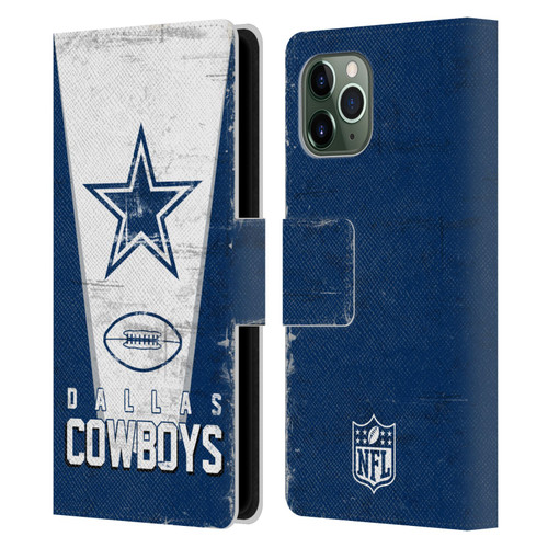 NFL Dallas Cowboys Logo Art Banner Leather Book Wallet Case Cover For Apple iPhone 11 Pro