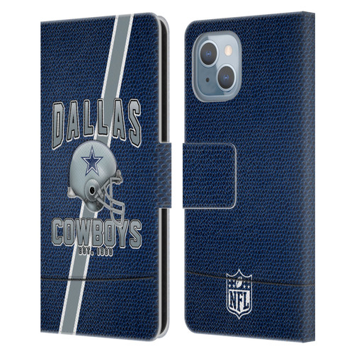 NFL Dallas Cowboys Logo Art Football Stripes Leather Book Wallet Case Cover For Apple iPhone 14