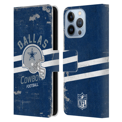 NFL Dallas Cowboys Logo Art Helmet Distressed Leather Book Wallet Case Cover For Apple iPhone 13 Pro NFL Dallas Cowboys Logo Art Helmet Distressed Leather Book Wallet Case Cover For Apple iPhone 13 Pro