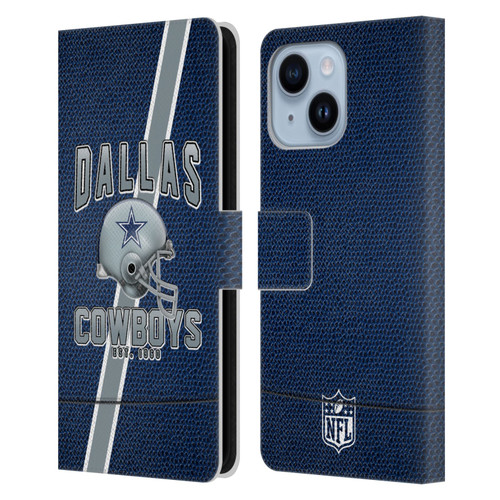 NFL Dallas Cowboys Logo Art Football Stripes Leather Book Wallet Case Cover For Apple iPhone 14 Plus