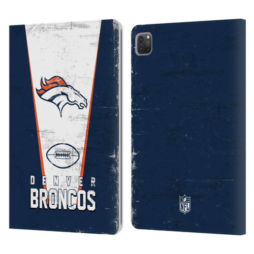 NFL Denver Broncos Logo Art Banner Leather Book Wallet Case Cover For Apple iPad Pro 11 2020 / 2021 / 2022
