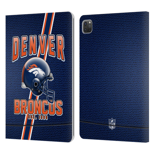 NFL Denver Broncos Logo Art Football Stripes Leather Book Wallet Case Cover For Apple iPad Pro 11 2020 / 2021 / 2022