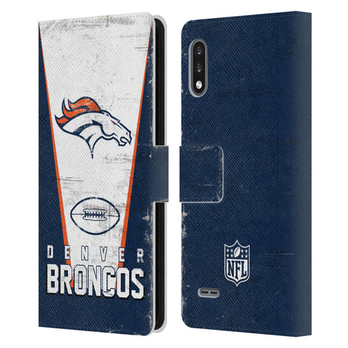 NFL Denver Broncos Logo Art Banner Leather Book Wallet Case Cover For LG K22