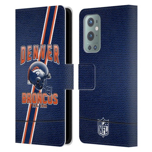 NFL Denver Broncos Logo Art Football Stripes Leather Book Wallet Case Cover For OnePlus 9