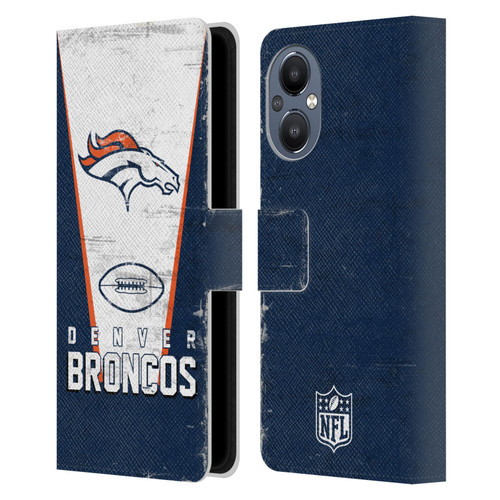 NFL Denver Broncos Logo Art Banner Leather Book Wallet Case Cover For OnePlus Nord N20 5G