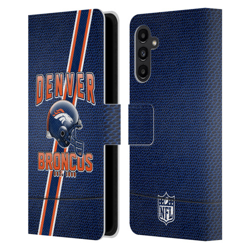 NFL Denver Broncos Logo Art Football Stripes Leather Book Wallet Case Cover For Samsung Galaxy A13 5G (2021)