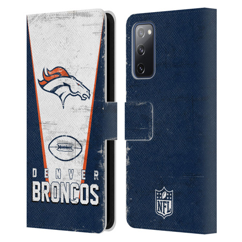 NFL Denver Broncos Logo Art Banner Leather Book Wallet Case Cover For Samsung Galaxy S20 FE / 5G