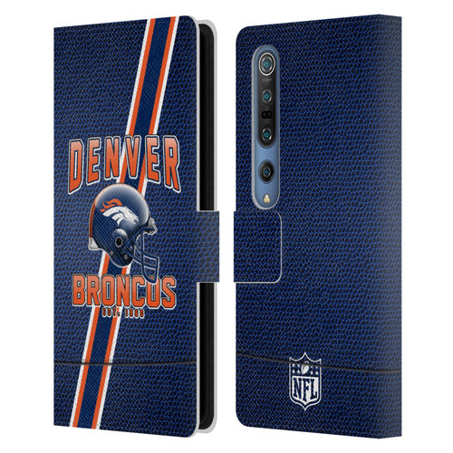 NFL Denver Broncos Logo Art Football Stripes Leather Book Wallet Case Cover For Xiaomi Mi 10 5G / Mi 10 Pro 5G
