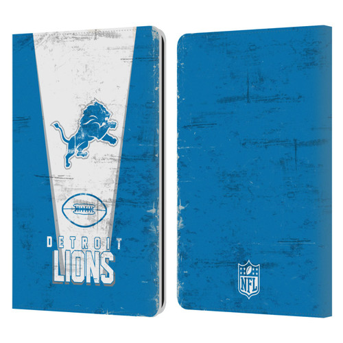 NFL Detroit Lions Logo Art Banner Leather Book Wallet Case Cover For Amazon Kindle Paperwhite 1 / 2 / 3