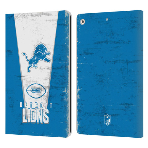 NFL Detroit Lions Logo Art Banner Leather Book Wallet Case Cover For Apple iPad 10.2 2019/2020/2021