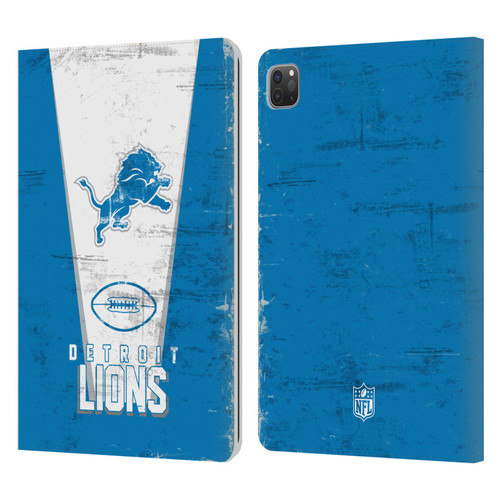NFL Detroit Lions Logo Art Banner Leather Book Wallet Case Cover For Apple iPad Pro 11 2020 / 2021 / 2022
