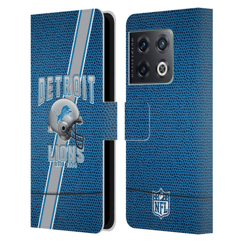 NFL Detroit Lions Logo Art Football Stripes Leather Book Wallet Case Cover For OnePlus 10 Pro