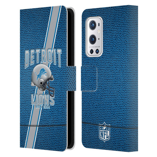 NFL Detroit Lions Logo Art Football Stripes Leather Book Wallet Case Cover For OnePlus 9 Pro