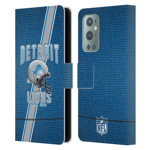 NFL Detroit Lions Logo Art Football Stripes Leather Book Wallet Case Cover For OnePlus 9