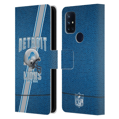 NFL Detroit Lions Logo Art Football Stripes Leather Book Wallet Case Cover For OnePlus Nord N10 5G