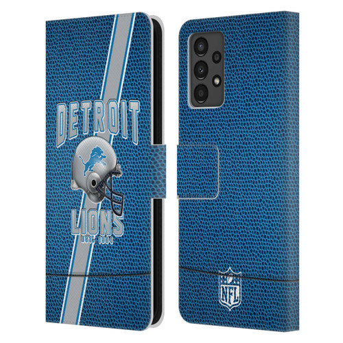 NFL Detroit Lions Logo Art Football Stripes Leather Book Wallet Case Cover For Samsung Galaxy A13 (2022)