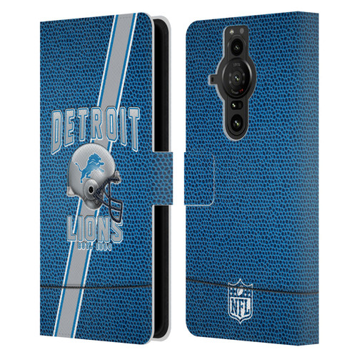 NFL Detroit Lions Logo Art Football Stripes Leather Book Wallet Case Cover For Sony Xperia Pro-I