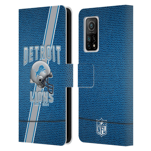 NFL Detroit Lions Logo Art Football Stripes Leather Book Wallet Case Cover For Xiaomi Mi 10T 5G