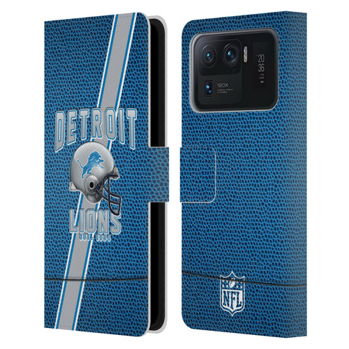 NFL Detroit Lions Logo Art Football Stripes Leather Book Wallet Case Cover For Xiaomi Mi 11 Ultra