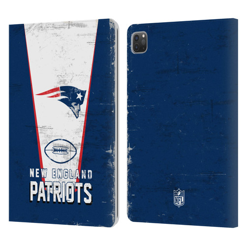 NFL New England Patriots Logo Art Banner Leather Book Wallet Case Cover For Apple iPad Pro 11 2020 / 2021 / 2022
