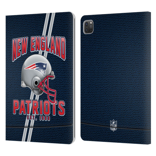 NFL New England Patriots Logo Art Football Stripes Leather Book Wallet Case Cover For Apple iPad Pro 11 2020 / 2021 / 2022