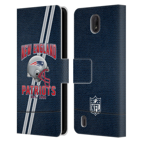 NFL New England Patriots Logo Art Football Stripes Leather Book Wallet Case Cover For Nokia C01 Plus/C1 2nd Edition