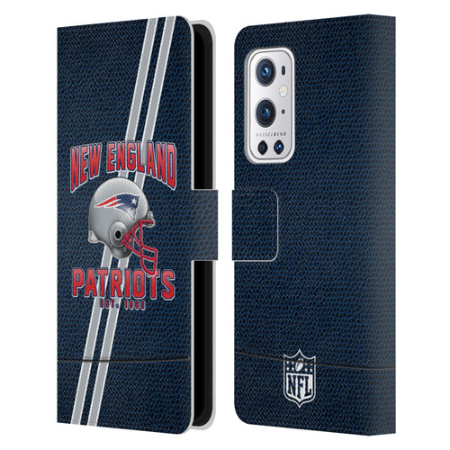 NFL New England Patriots Logo Art Football Stripes Leather Book Wallet Case Cover For OnePlus 9 Pro