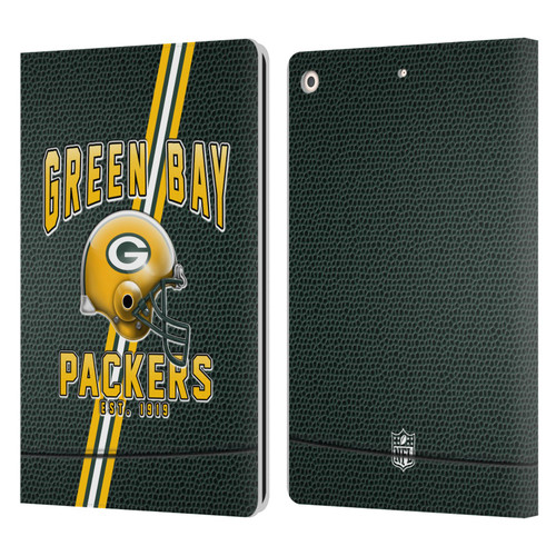 NFL Green Bay Packers Logo Art Football Stripes Leather Book Wallet Case Cover For Apple iPad 10.2 2019/2020/2021