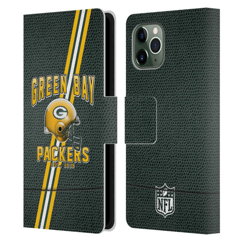 NFL Green Bay Packers Logo Art Football Stripes Leather Book Wallet Case Cover For Apple iPhone 11 Pro