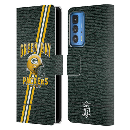 NFL Green Bay Packers Logo Art Football Stripes Leather Book Wallet Case Cover For Motorola Edge 20 Pro