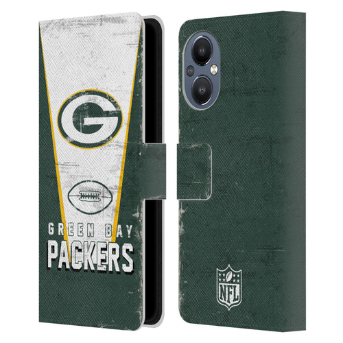 NFL Green Bay Packers Logo Art Banner Leather Book Wallet Case Cover For OnePlus Nord N20 5G