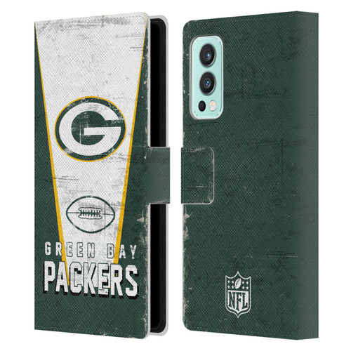 NFL Green Bay Packers Logo Art Banner Leather Book Wallet Case Cover For OnePlus Nord 2 5G